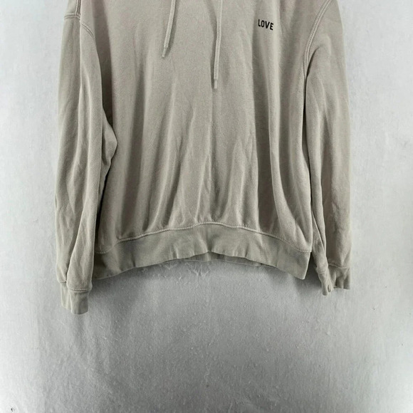 Divided by H&M Jacket Women's Sz L Nude Beige Hooded Drawstring Pullover Fleece - Picture 8 of 12